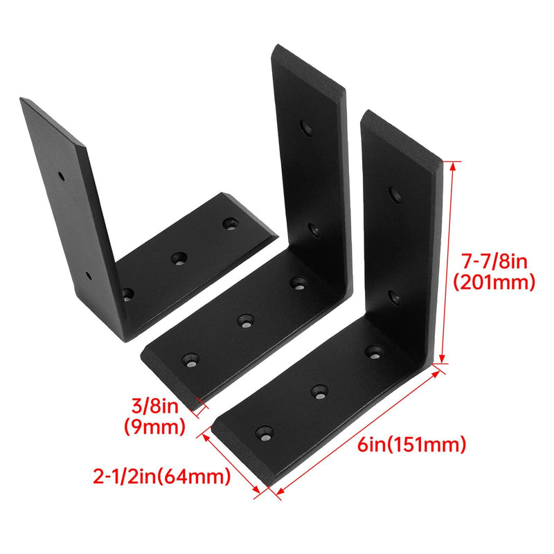 DURAFORCE 3 Heavy Duty Black Steel 6"x8" Countertop Support Brackets Corbel Lot L Shelf