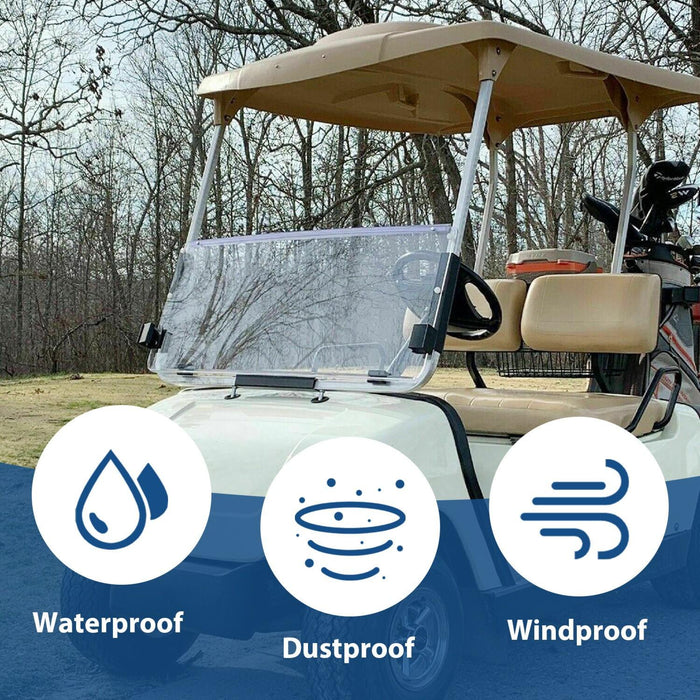 DURAFORCE Clear Windshield For Yamaha G22 2003-2006 Folding Polycarbonate Golf Cart Part