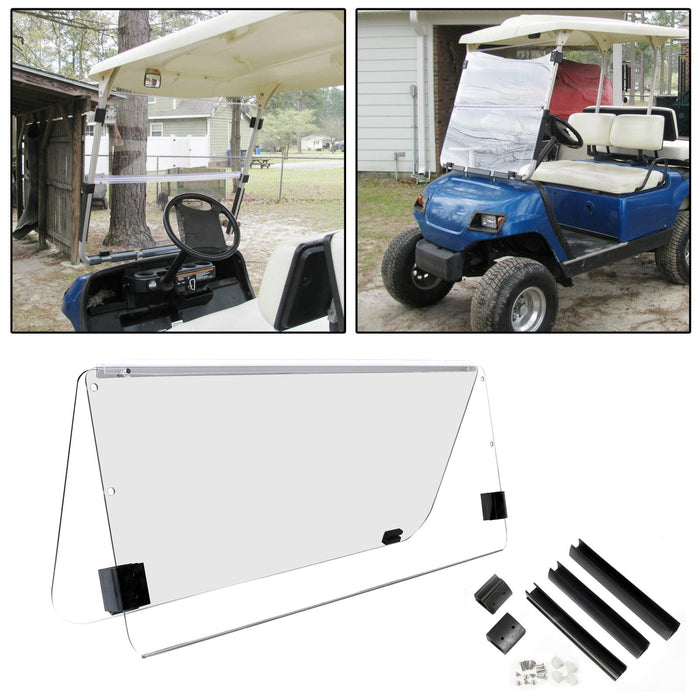 DURAFORCE Clear Windshield For Yamaha G22 2003-2006 Folding Polycarbonate Golf Cart Part