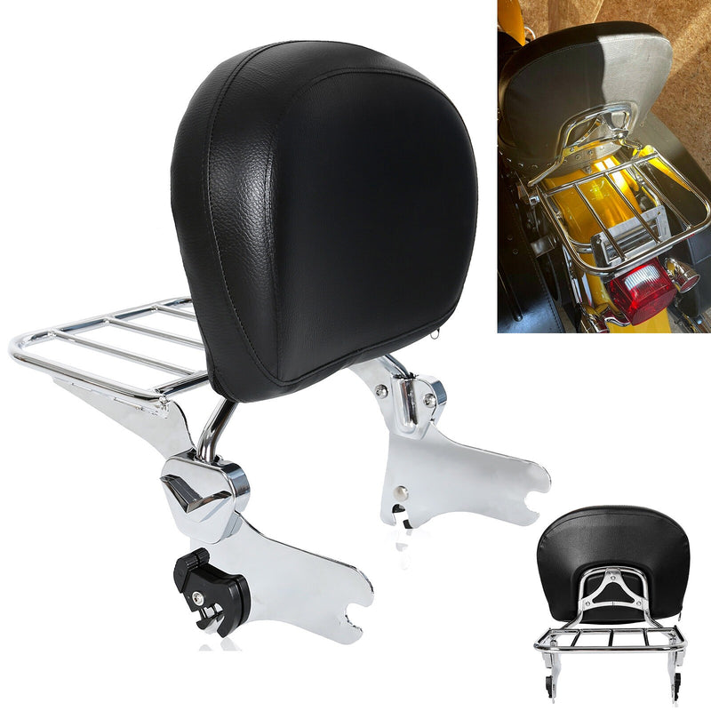 DURAFORCE Backrest Sissy Bar Rack For Harley Touring Street Glide Road King 1997-2008