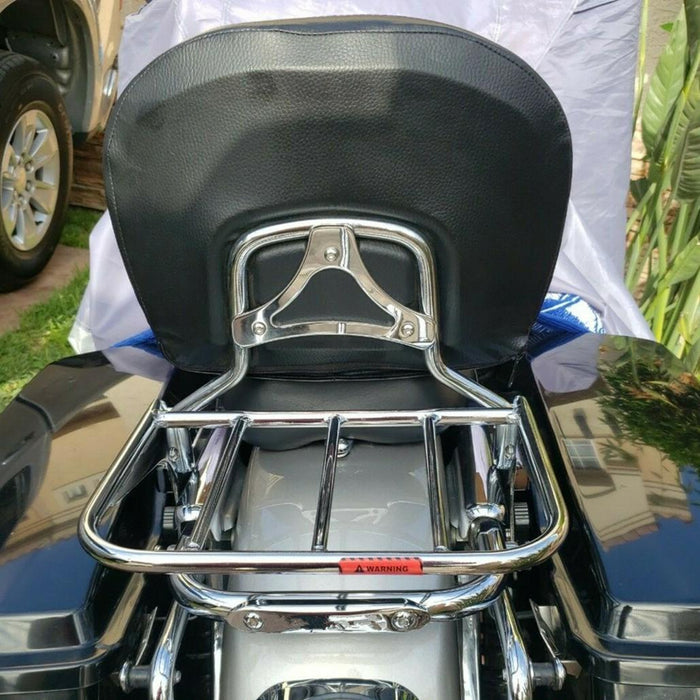 DURAFORCE Backrest Sissy Bar Rack For Harley Touring Street Glide Road King 1997-2008