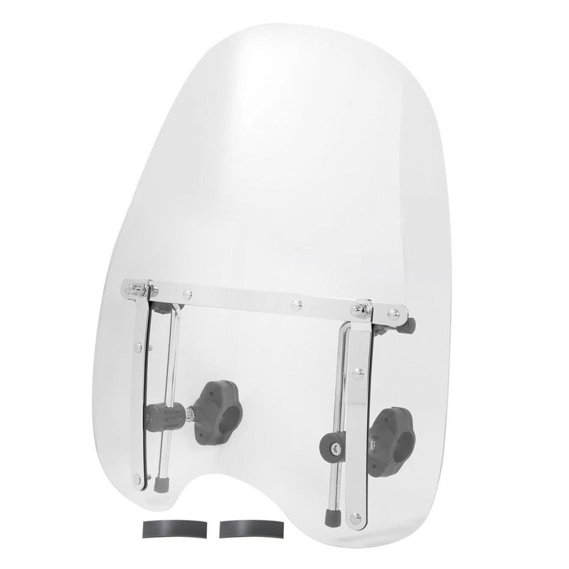 DURAFORCE 19"x17"Large Clear Universal Windshield for 7/8'' 1'' 1.25" Motorcycle Handlebar
