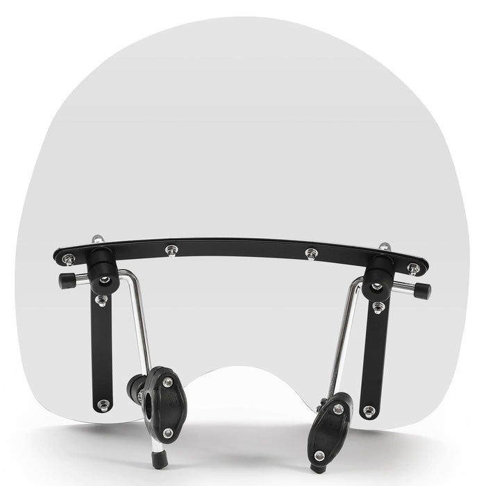 DURAFORCE 19"x17"Large Clear Universal Windshield for 7/8'' 1'' 1.25" Motorcycle Handlebar