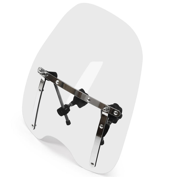 DURAFORCE 19"x17"Large Clear Universal Windshield for 7/8'' 1'' 1.25" Motorcycle Handlebar
