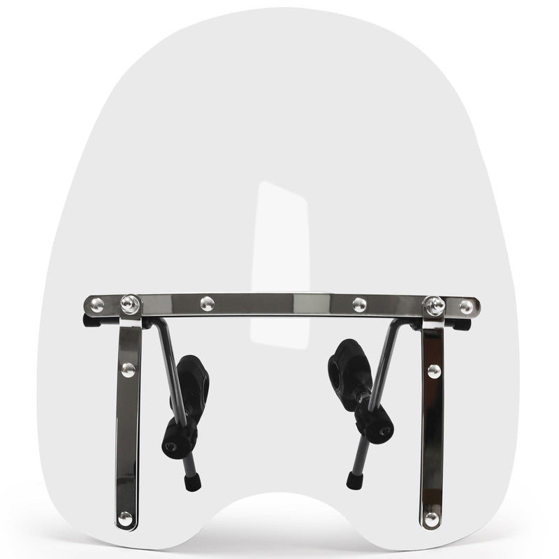 DURAFORCE 19"x17"Large Clear Universal Windshield for 7/8'' 1'' 1.25" Motorcycle Handlebar