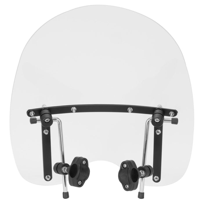 DURAFORCE 19"x17"Large Clear Universal Windshield for 7/8'' 1'' 1.25" Motorcycle Handlebar