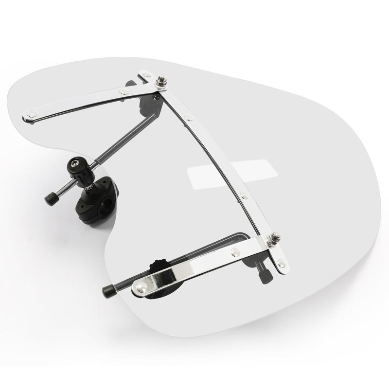 DURAFORCE 19"x17"Large Clear Universal Windshield for 7/8'' 1'' 1.25" Motorcycle Handlebar