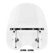 DURAFORCE 19"x17"Large Clear Universal Windshield for 7/8'' 1'' 1.25" Motorcycle Handlebar