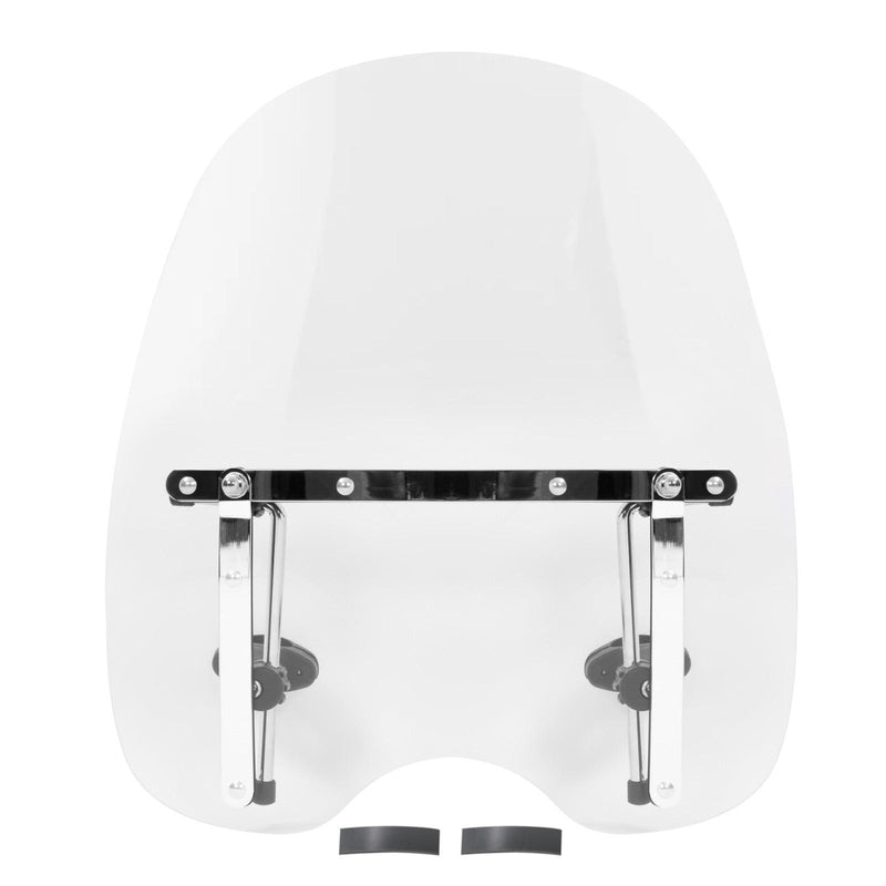 DURAFORCE 19"x17"Large Clear Universal Windshield for 7/8'' 1'' 1.25" Motorcycle Handlebar