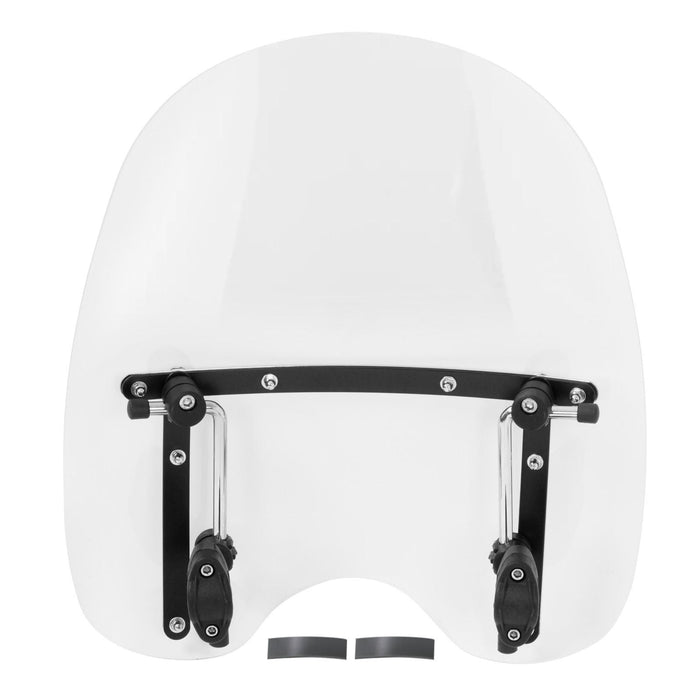 DURAFORCE 19"x17"Large Clear Universal Windshield for 7/8'' 1'' 1.25" Motorcycle Handlebar