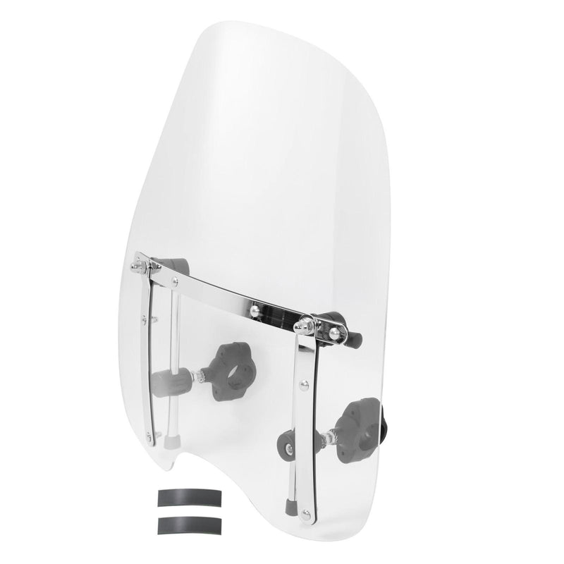 DURAFORCE 19"x17"Large Clear Universal Windshield for 7/8'' 1'' 1.25" Motorcycle Handlebar
