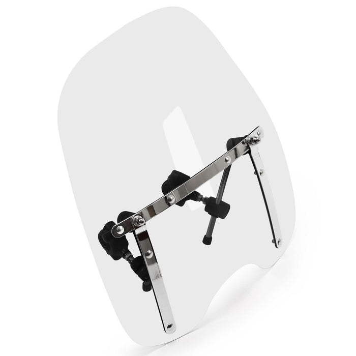 DURAFORCE 19"x17" Large Clear Windshield For Harley Honda Suzuki Yamaha Cruiser motorcycle