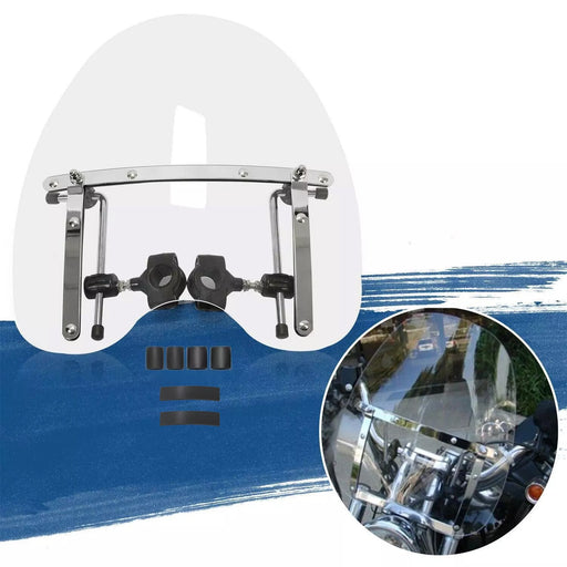 DURAFORCE 18"x16" Clear Universal Motorcycle Windshield For Yamaha V Star 650 Virago 250