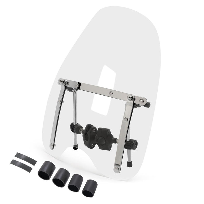 DURAFORCE 18"x16" Clear Universal Motorcycle Windshield For Yamaha V Star 650 Virago 250