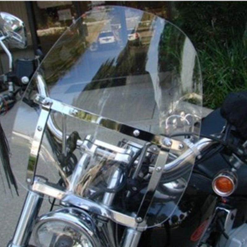 DURAFORCE 18"x16" Clear Universal Motorcycle Windshield For Yamaha V Star 650 Virago 250
