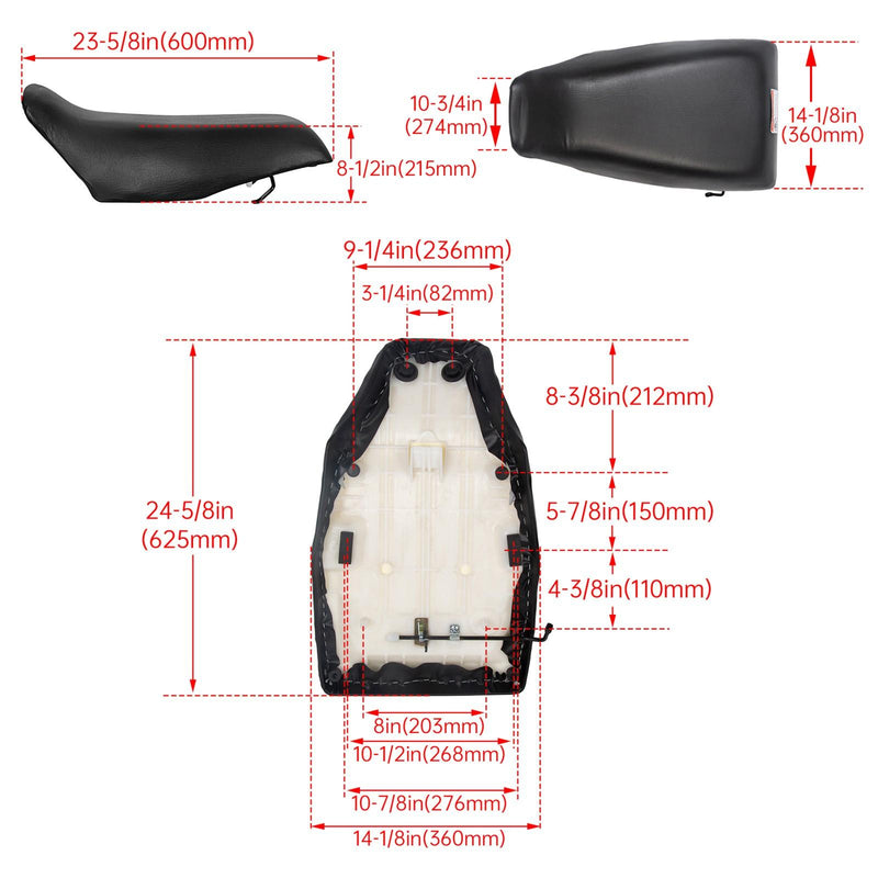 DURAFORCE Complete Seat Assembly Cushion For 1988-2000 Honda TRX Fourtrax 300 TRX300 FW