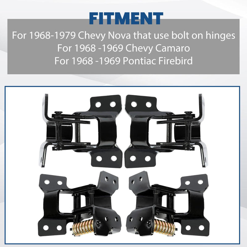 DURAFORCE For Camaro Firebird Nova Door Hinge Kit 68 69 4pc Upper and Lower set of hinges