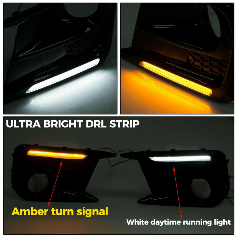 DURAFORCE Fit 2018-2021 Subaru WRX STI Switchback Led DRL Sequential Fog Lights Bezel