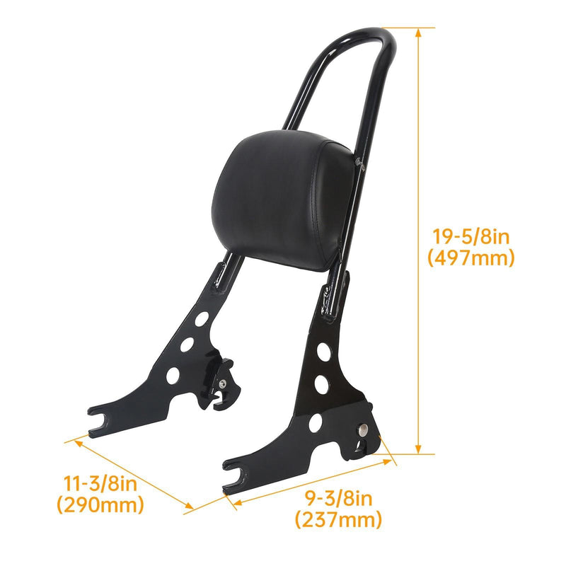 DURAFORCE Sissy Bar Backrest For Harley Sportster Iron 883 1200 Forty Eight 2004-2022