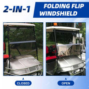 DURAFORCE For EZGO TXT 1994-2013 2014 Golf Cart Folding Windshield Tinted Windscreen
