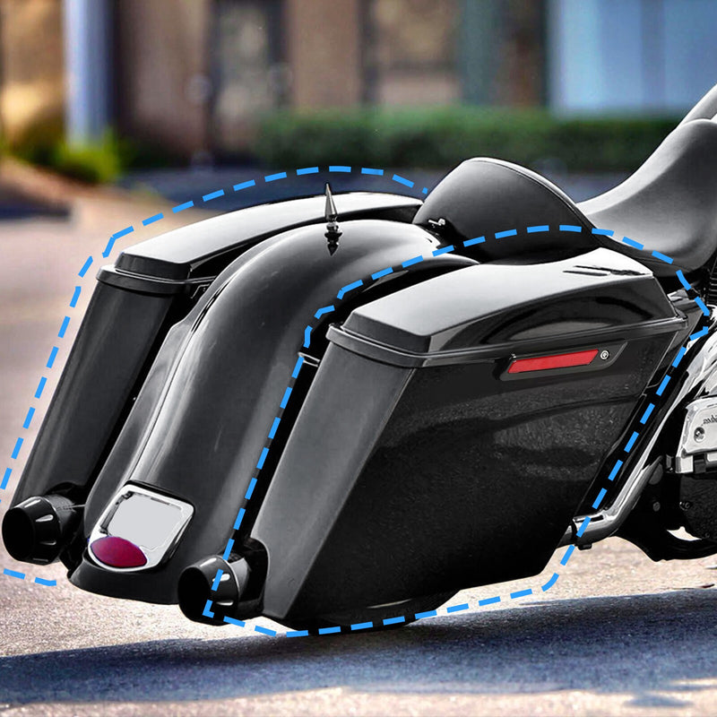 DURAFORCE 5" Stretched Extended Hard Saddle Bags For Harley CVO Street Glide 2014-2024
