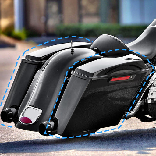 DURAFORCE 5" Stretched Extended Hard Saddle Bags For Harley CVO Street Glide 2014-2024