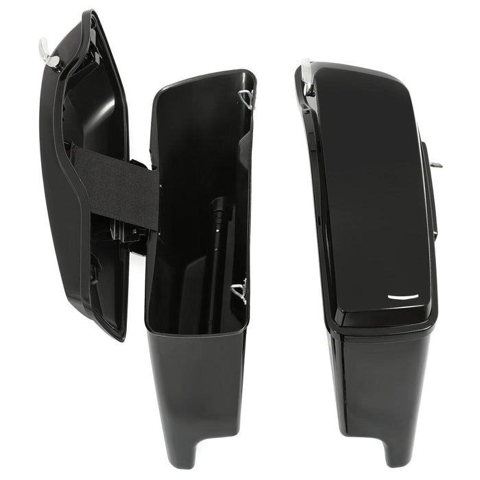 DURAFORCE 5" Stretched Extended Hard Saddle Bags For Harley CVO Street Glide 2014-2024