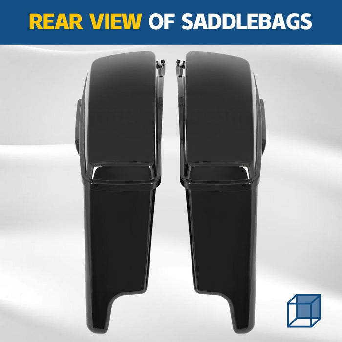 DURAFORCE 5" Stretched Extended Hard Saddle Bags For Harley CVO Street Glide 2014-2024