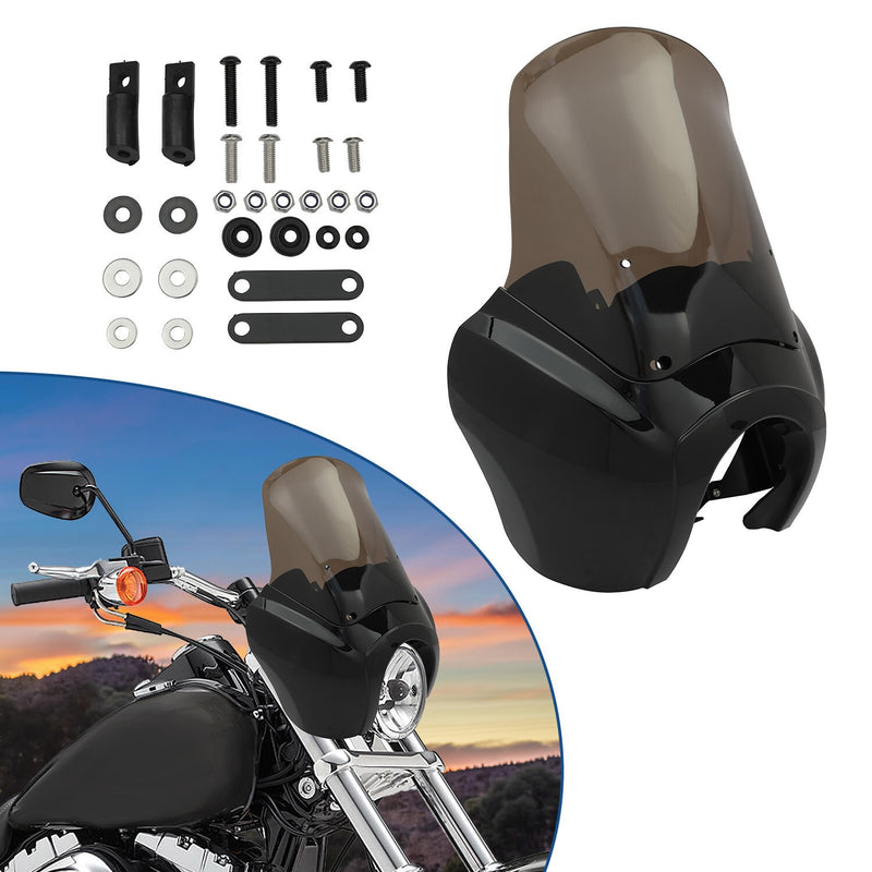 DURAFORCE Front Fairings w/ Smoke 15'' Windshield For Harley Dyna Super Glide T-sport FXR