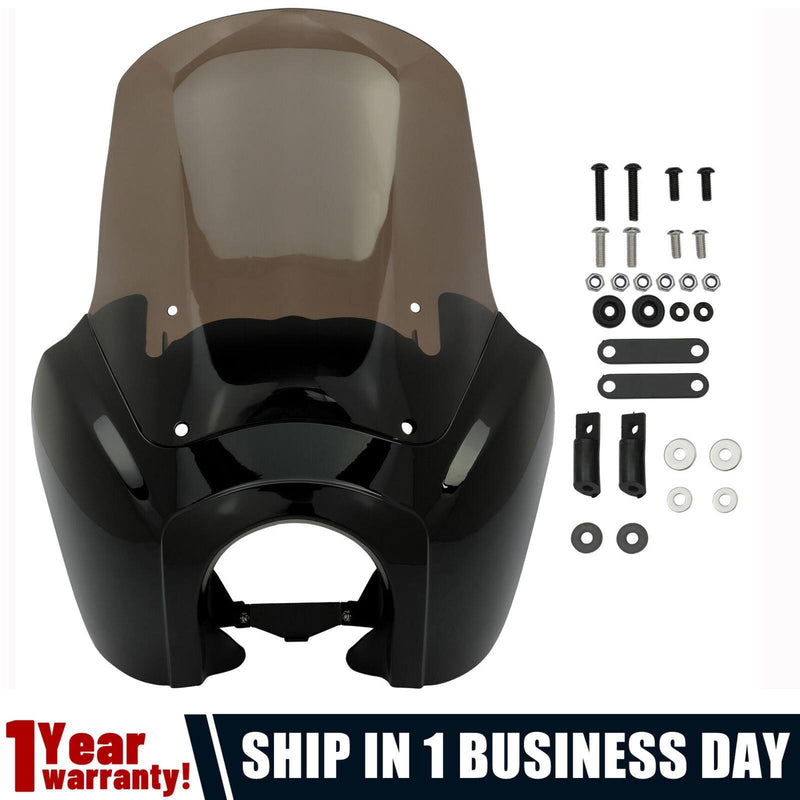 DURAFORCE Front Fairings w/ Smoke 15'' Windshield For Harley Dyna Super Glide T-sport FXR