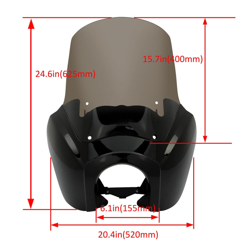 DURAFORCE Front Fairings w/ Smoke 15'' Windshield For Harley Dyna Super Glide T-sport FXR