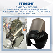 DURAFORCE Front Fairings w/ Smoke 15'' Windshield For Harley Dyna Super Glide T-sport FXR