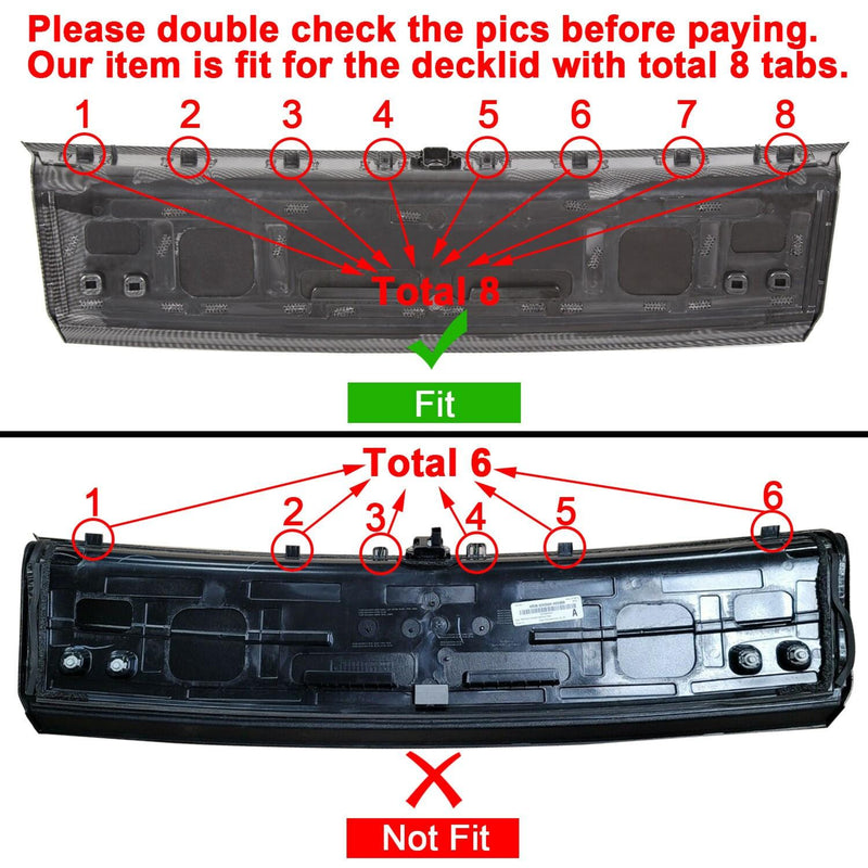 DURAFORCE FOR 2015-2021-2023 FORD MUSTANG CARBON FIBER LOOK TRUNK PANEL DECKLID TRIM COVER