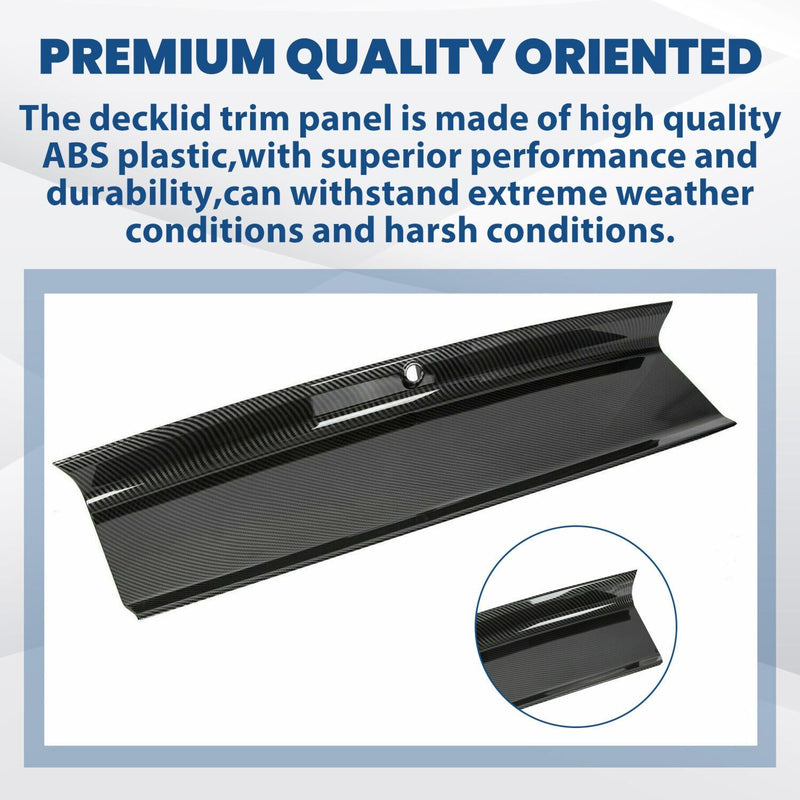 DURAFORCE FOR 2015-2021-2023 FORD MUSTANG CARBON FIBER LOOK TRUNK PANEL DECKLID TRIM COVER
