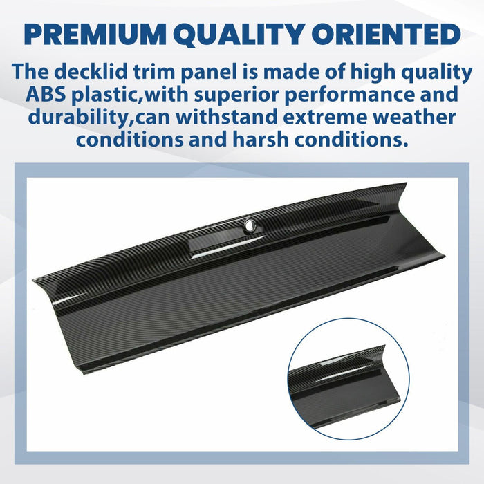 DURAFORCE FOR 2015-2021-2023 FORD MUSTANG CARBON FIBER LOOK TRUNK PANEL DECKLID TRIM COVER