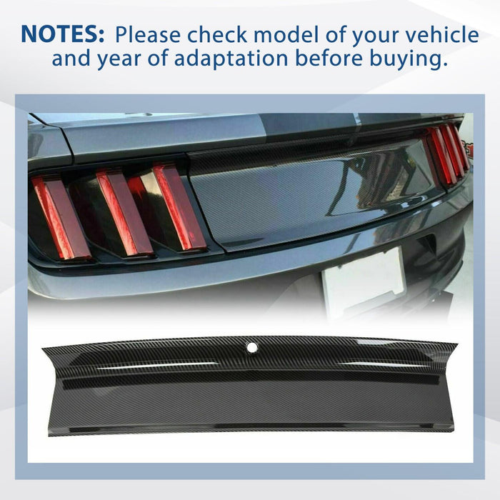 DURAFORCE FOR 2015-2021-2023 FORD MUSTANG CARBON FIBER LOOK TRUNK PANEL DECKLID TRIM COVER
