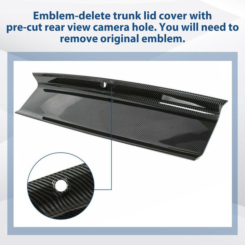 DURAFORCE FOR 2015-2021-2023 FORD MUSTANG CARBON FIBER LOOK TRUNK PANEL DECKLID TRIM COVER
