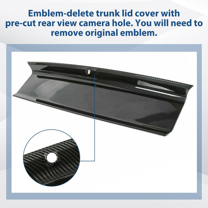 DURAFORCE FOR 2015-2021-2023 FORD MUSTANG CARBON FIBER LOOK TRUNK PANEL DECKLID TRIM COVER