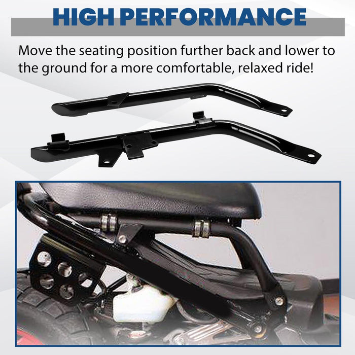 DURAFORCE Lowered Bracket Black Ultra Low Seat Frame Bars For Honda 03-20 Ruckus 50/Zoomer