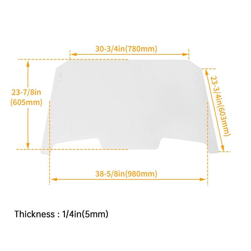 DURAFORCE For 2019-2023 Polaris RZR XP Turbo 4 1000 Front Clear Full Windshield Windscreen