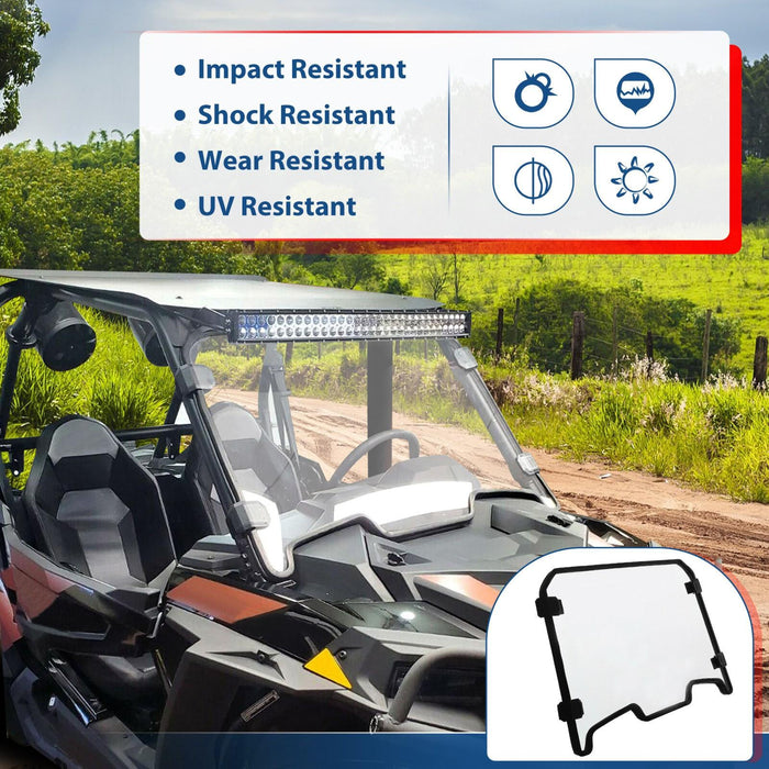DURAFORCE For 2019-2023 Polaris RZR XP Turbo 4 1000 Front Clear Full Windshield Windscreen