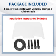 DURAFORCE For 2019-2023 Polaris RZR XP Turbo 4 1000 Front Clear Full Windshield Windscreen