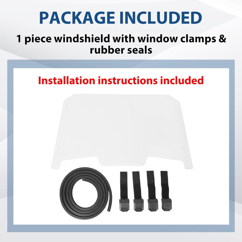 DURAFORCE For 2019-2023 Polaris RZR XP Turbo 4 1000 Front Clear Full Windshield Windscreen
