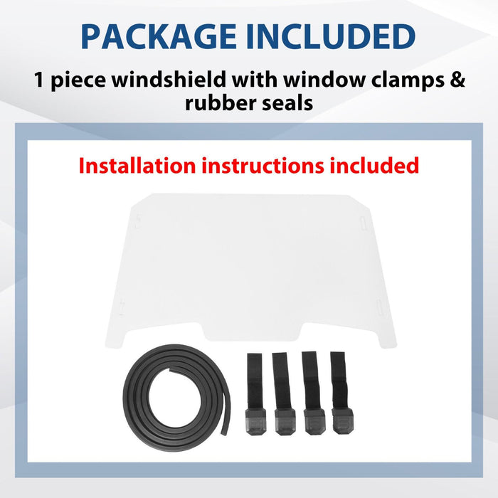 DURAFORCE For 2019-2023 Polaris RZR XP Turbo 4 1000 Front Clear Full Windshield Windscreen