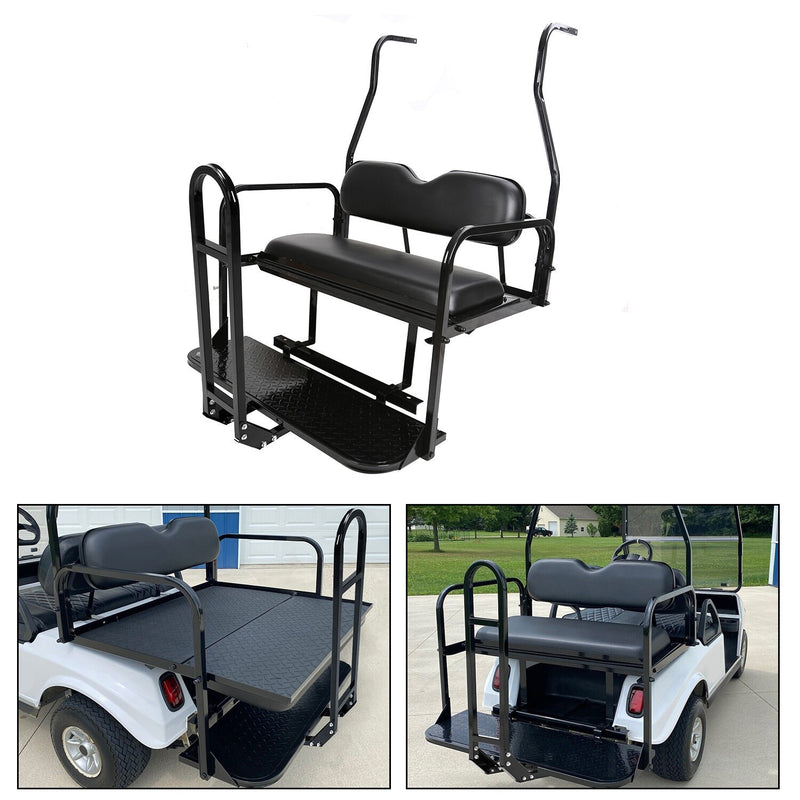 DURAFORCE Rear Flip Seat Kit Back Seat w/Grab Bar For Club Car DS 2000-2013 Golf Cart
