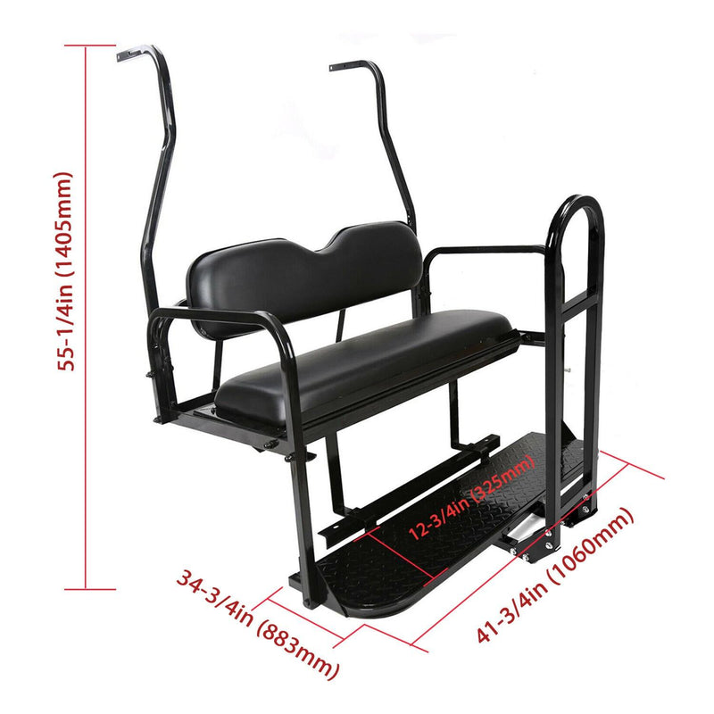DURAFORCE Rear Flip Seat Kit Back Seat w/Grab Bar For Club Car DS 2000-2013 Golf Cart