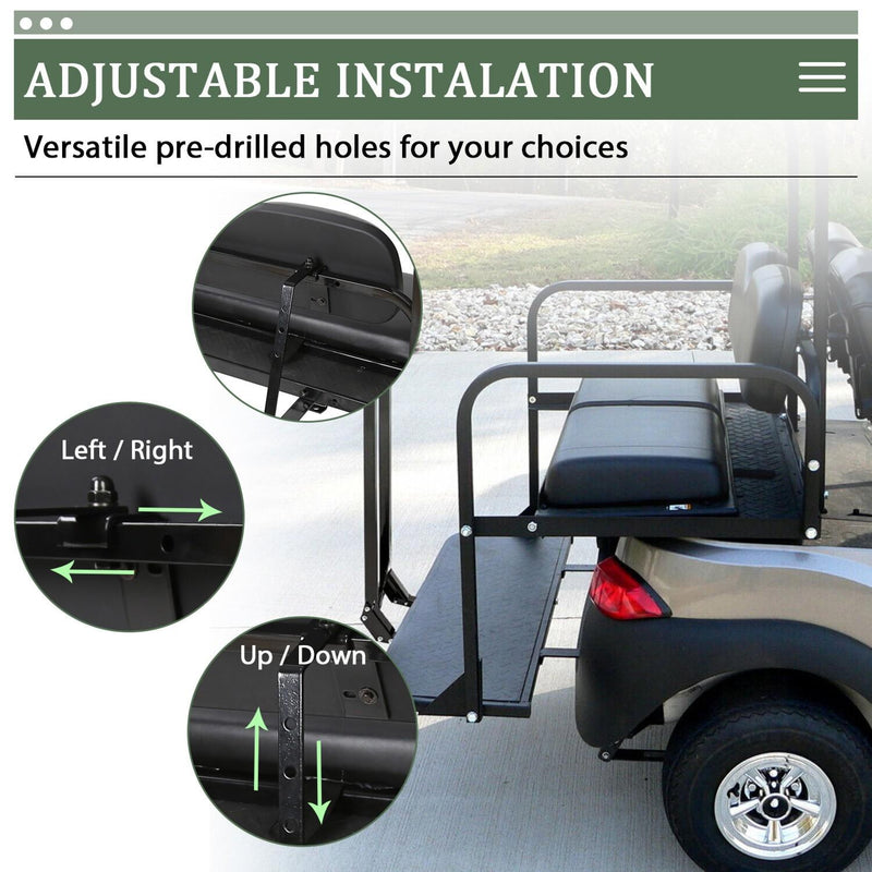 DURAFORCE Rear Flip Seat Kit Back Seat w/Grab Bar For Club Car DS 2000-2013 Golf Cart