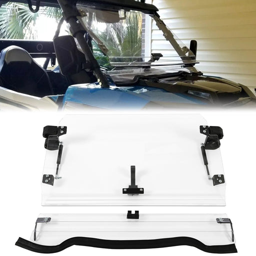 DURAFORCE For 14-18 Polaris RZR XP 1000 /S4 S RZR 900 Full Flip Up Split Windshield 2-IN-1