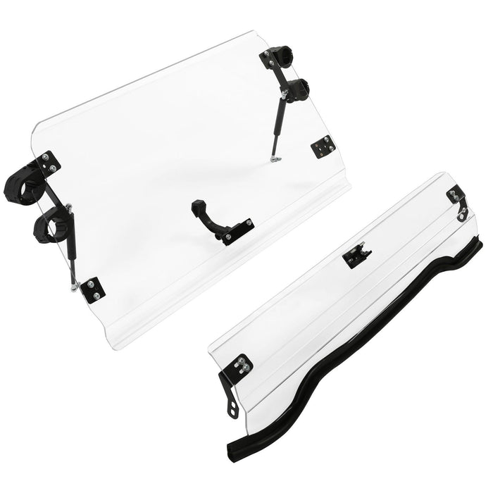 DURAFORCE For 14-18 Polaris RZR XP 1000 /S4 S RZR 900 Full Flip Up Split Windshield 2-IN-1