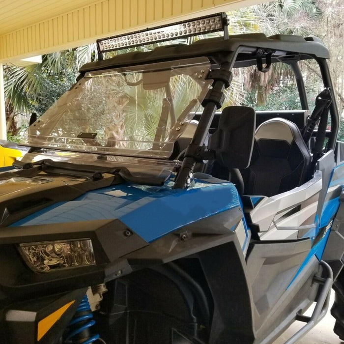 DURAFORCE For 14-18 Polaris RZR XP 1000 /S4 S RZR 900 Full Flip Up Split Windshield 2-IN-1